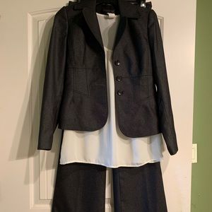 Anne Klein Charcoal Gray Pantsuit